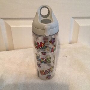 BRITTO * Floral Love Life Happy Travel Mug